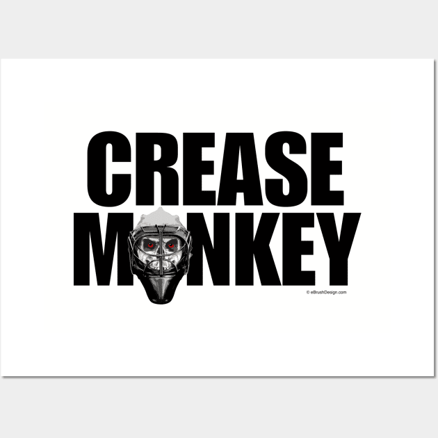 Crease Monkey - funny ice hockey goalie Wall Art by eBrushDesign